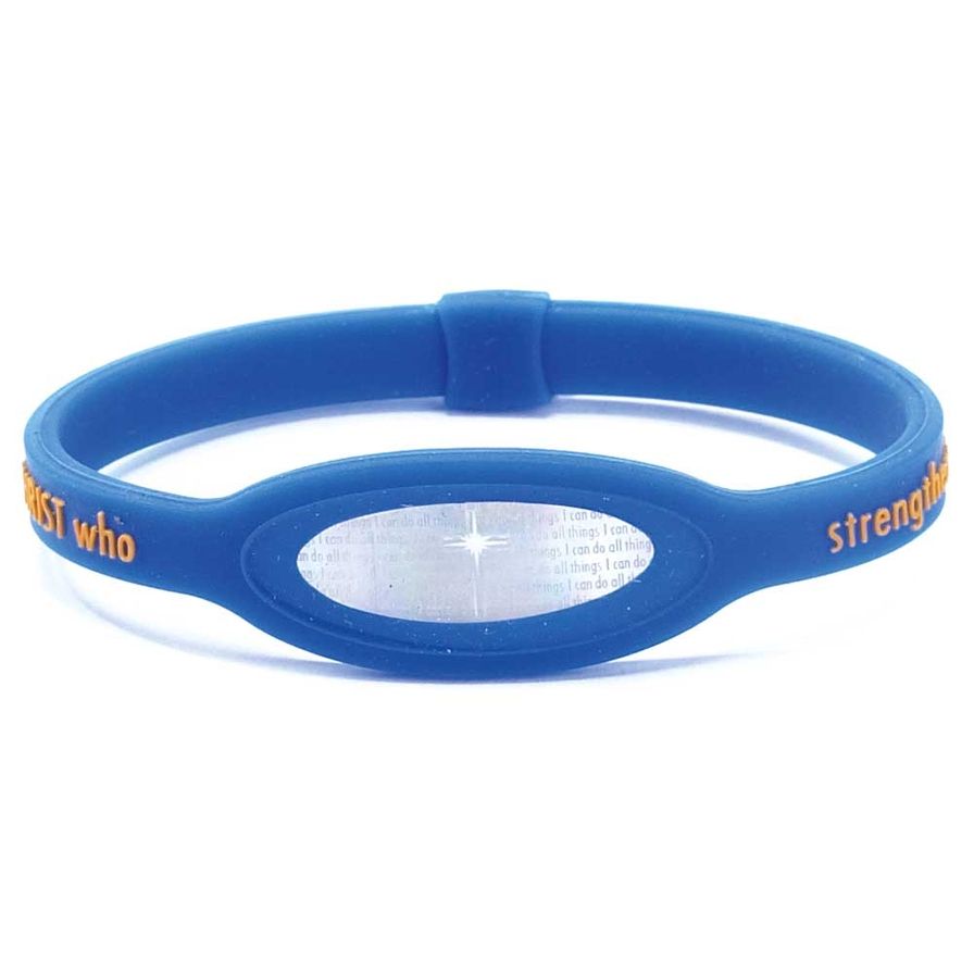 Ipower Silicone Sm Blue I Can do all things through Christ who strengthens me