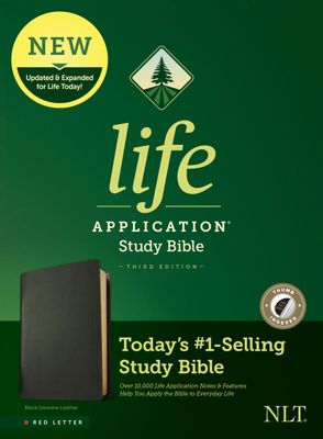 NLT Life Application Study Bible, Third Edition (Genuine Leather, Black, Indexed, Red Letter)