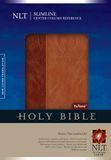 Slimline Center Column Reference Bible NLT, TuTone (LeatherLike, Brown/Tan, Indexed, Red Letter)