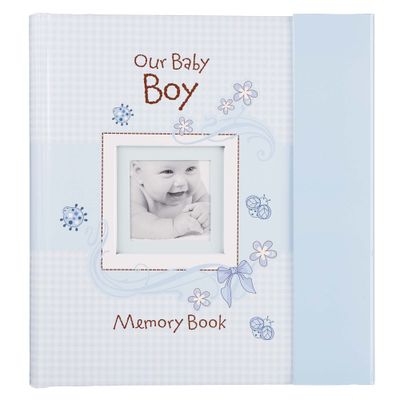 Boy Baby Book of Memories Blue Keepsake Photo Album | Our Baby Boy Memory Book | The First Year