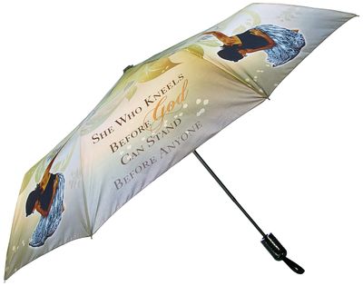 Black Cards UM04 She Who Kneels Umbrella, Gray