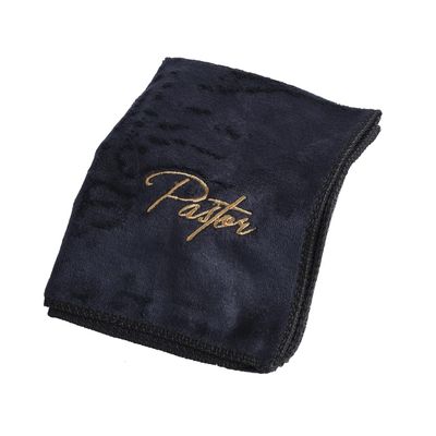 Pastor&#39; - Gifts for Pastor, Clergy, &amp; Ministers - Hand Towel with Gold Lettering (MICROFIBER, BLACK)
