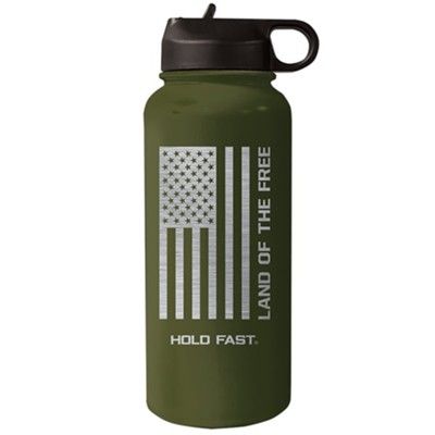 Land of the Free-Hold Fast Steel Water Bottle, 32. oz