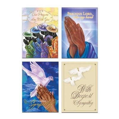 African American Expressions - Sympathy Boxed Card Assortment (Box of 12, cards 5&quot; x 7&quot;) ABSY-720