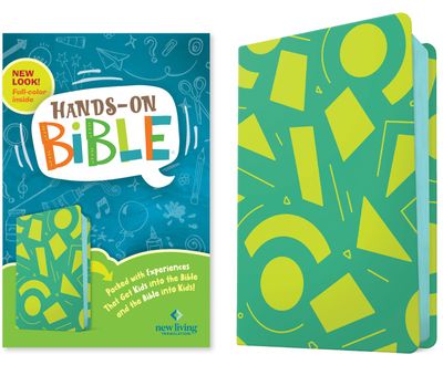 NLT Hands-On Bible for Kids, 3rd Edition (Green Lines and Shapes LeatherLike): Full-Color