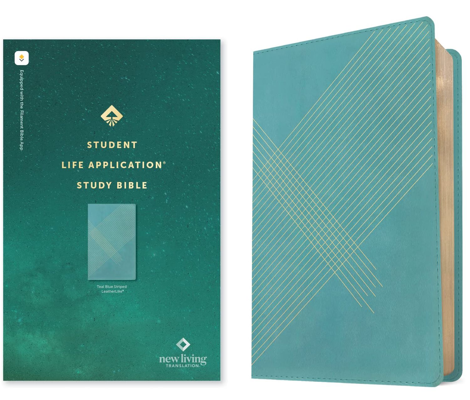NLT Student Life Application Study Bible, Filament Enabled (LeatherLike, Teal Blue Striped, Red Letter)