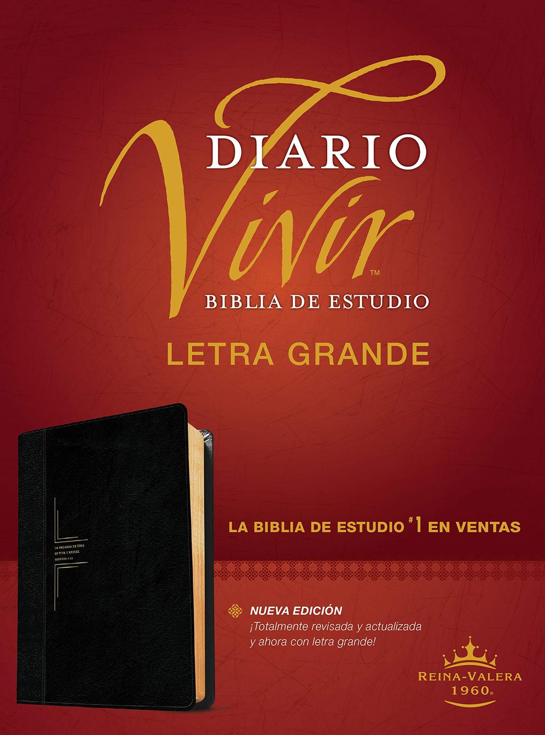 Biblia de estudio del diario vivir RVR60, letra grande (SentiPiel, Negro/Ónice, Letra Roja) (Spanish Edition)