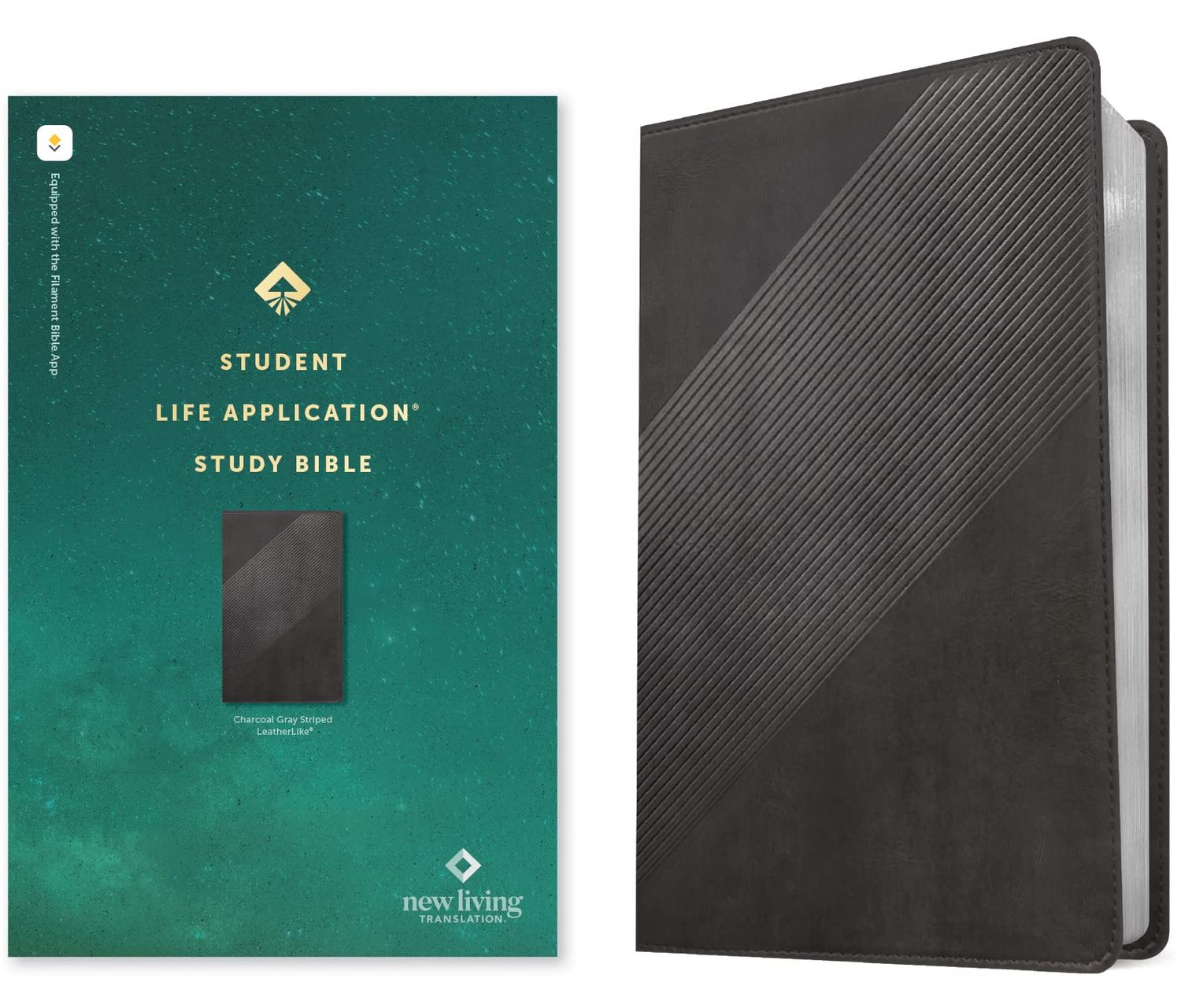 NLT Student Life Application Study Bible, Filament Enabled (LeatherLike, Charcoal Gray Striped, Red Letter)