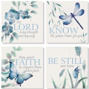 Square House Coasters-Watercolor Verses (Set of 4) (4")