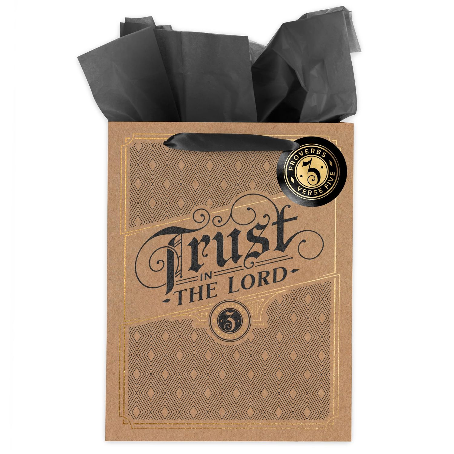 Trust in the Lord Cork-brown Large Portrait Gift Bag - Proverbs 3:5
