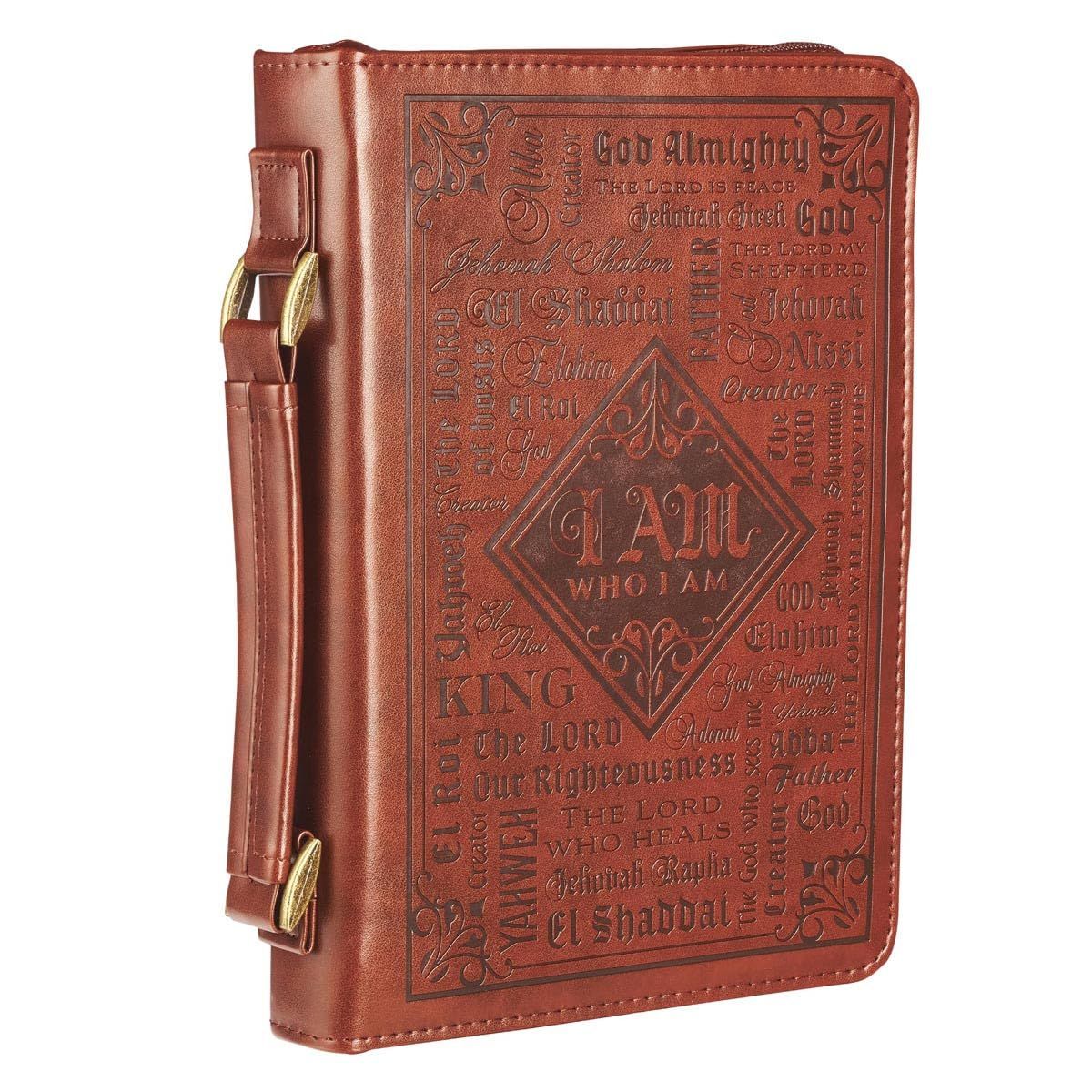 Names of God Brown Faux Leather Bible Cover XLarge