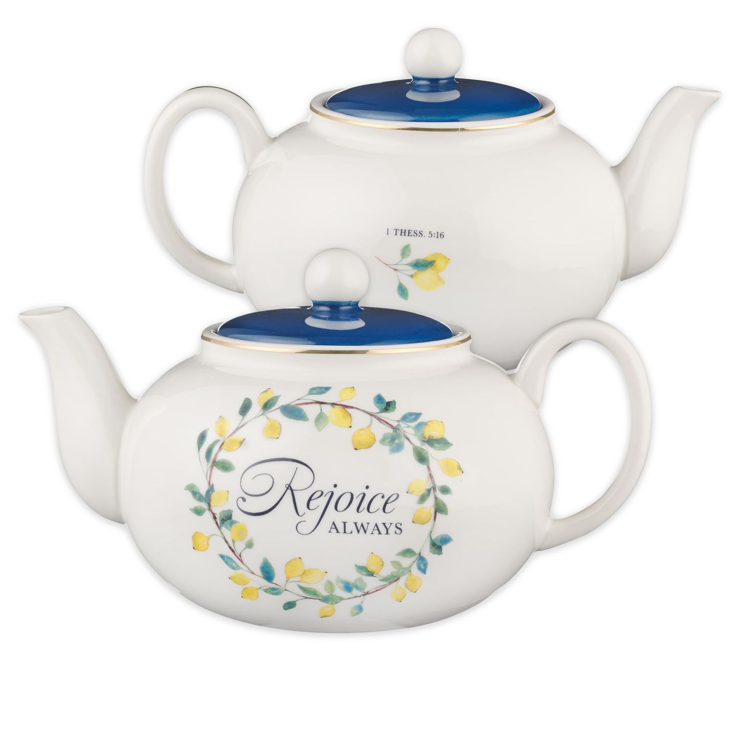 Rejoice Always Lemon Ceramic Teapot - 1 Thessalonians 5:16