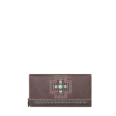 Montana West Wallet-Aztec Cross-Coffee