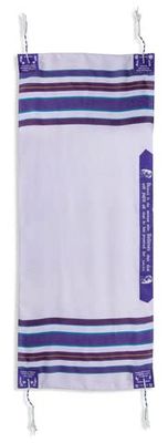 Holy Land Gifts Prayer Shawl-Woman of Valor/Blessed is The Woman Who Believes (Luke 1:45) (72&quot; x 24&quot;)-Blue