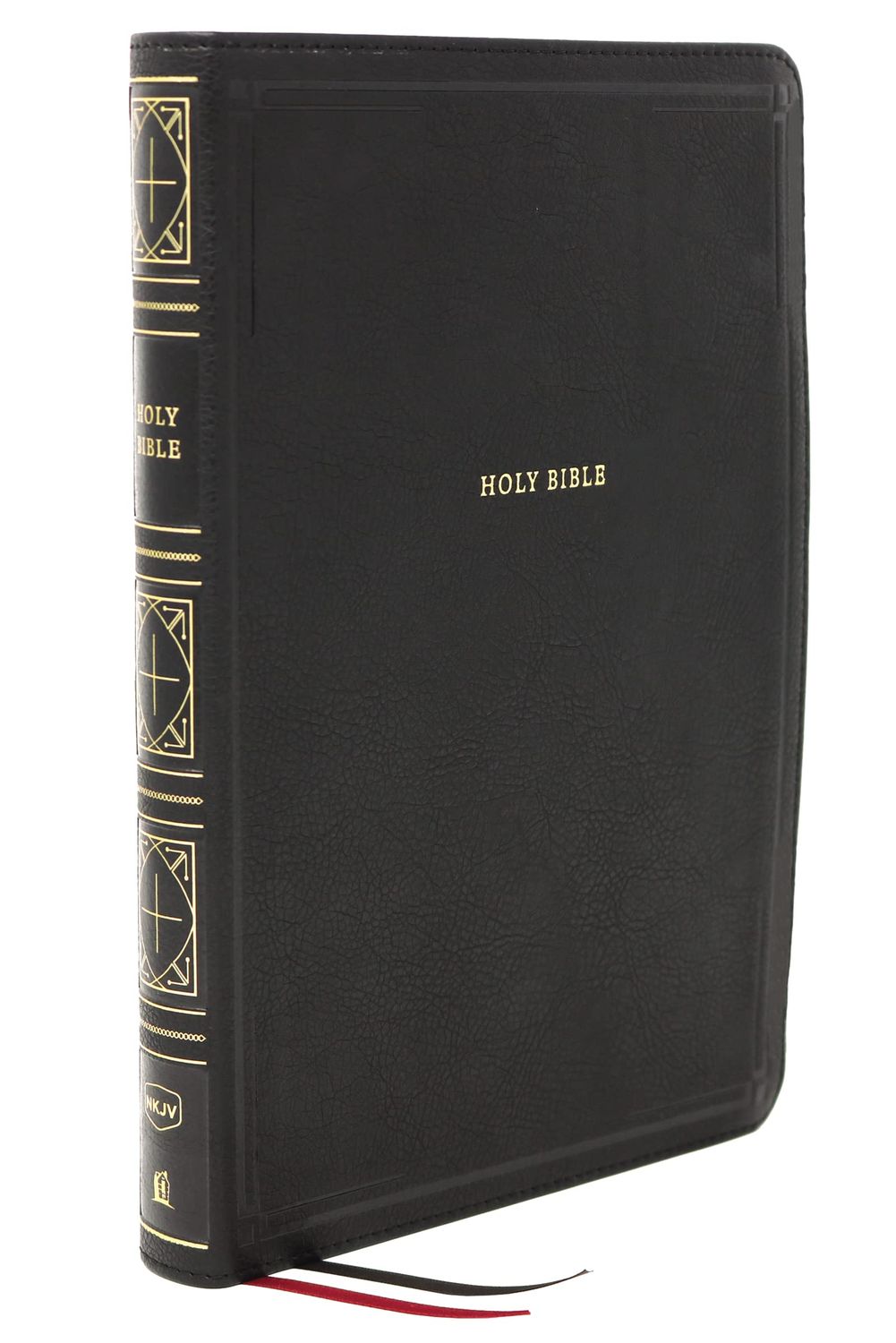 NKJV Holy Bible, Giant Print Thinline Bible, Black Leathersoft, Red Letter, Comfort Print