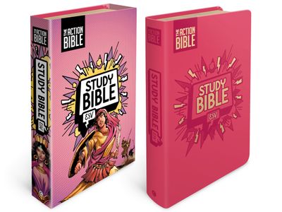 The Action Bible Study Bible ESV, Leathersoft, Pink, Full Color