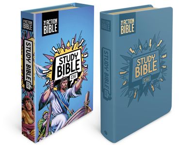 The Action Bible Study Bible ESV, Leathersoft, Blue, Full Color