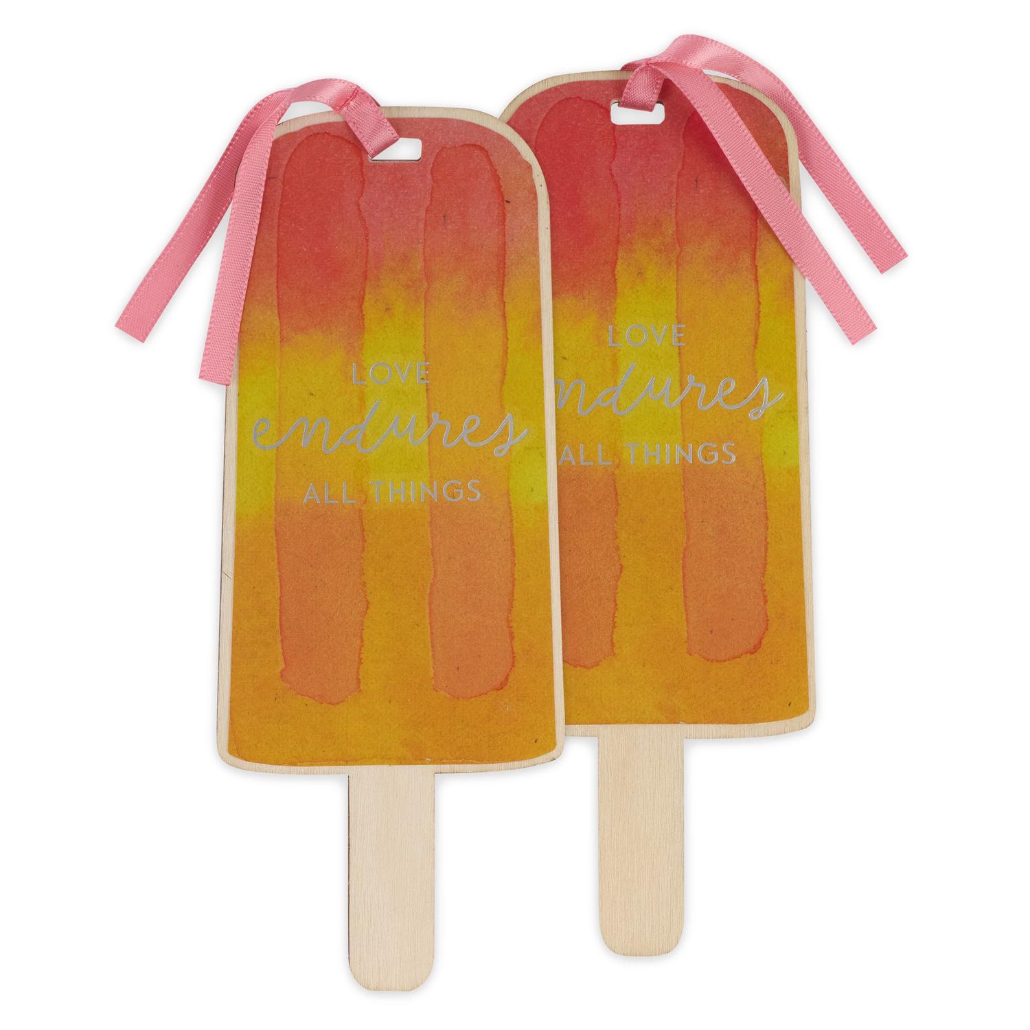 Love Endures Colorful Popsicle Wood Bookmark - 1 Corinthians 13:7