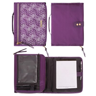 Grace Purple Tri-fold Organizer Bible Cover (Medium)
