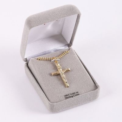 Necklace Crucifix Gold Over Sterling 24&quot;