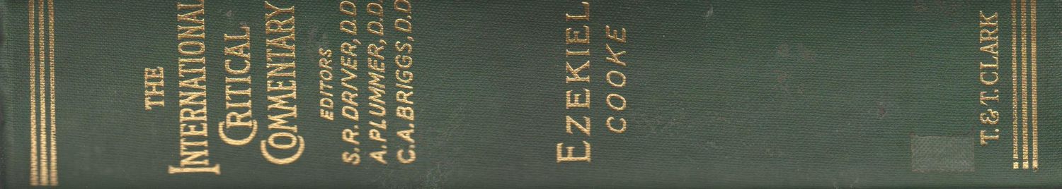 A Critical and Exegetical Commentary on The Book of Ezekiel...