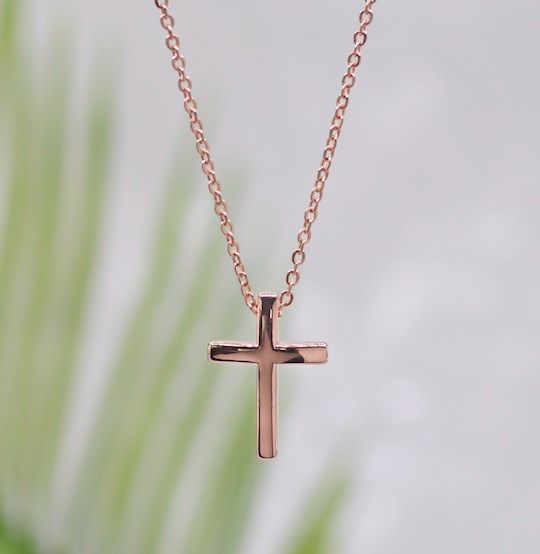 Necklace-Eden Merry-Small-Cross-Rose Gold
