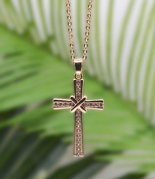Necklace-Eden Merry-Cross-Gold.