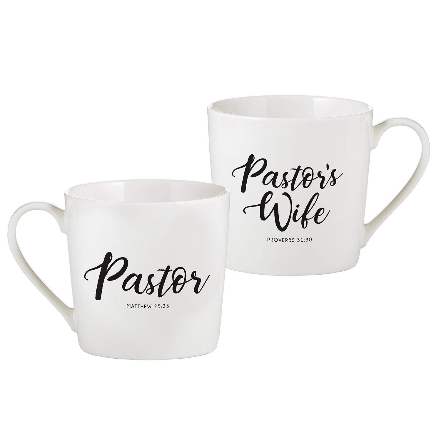 Faithworks Creative Brands Inspirational Bone China Café Mug Gift Set, Set of 2, Pastor &amp; Wife