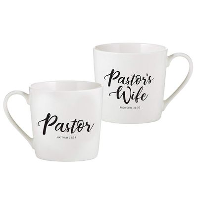 Faithworks Creative Brands Inspirational Bone China Café Mug Gift Set, Set of 2, Pastor &amp; Wife