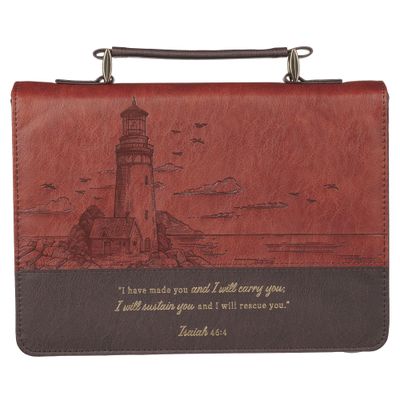 Have Made You Two-tone Brown Faux Leather Classic Bible Cover - Isaiah 46:4, Medium