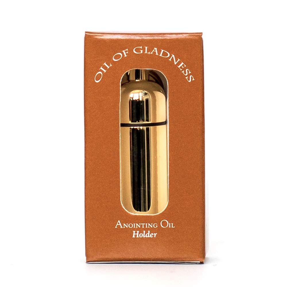 4000 Oil of Gladness Anointing Oil Gift Boxed Oil Holder, Goldtone