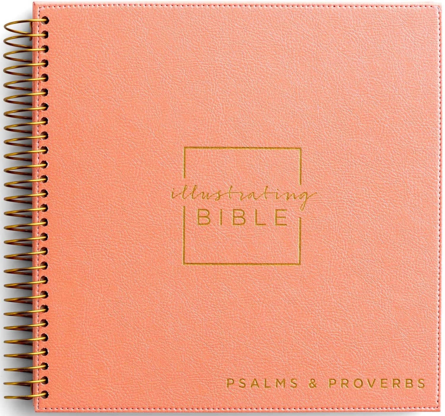 Illustrating Bible NIV: Books of Psalms &amp; Proverbs - Spiral Bound Bible Journal, Coral
