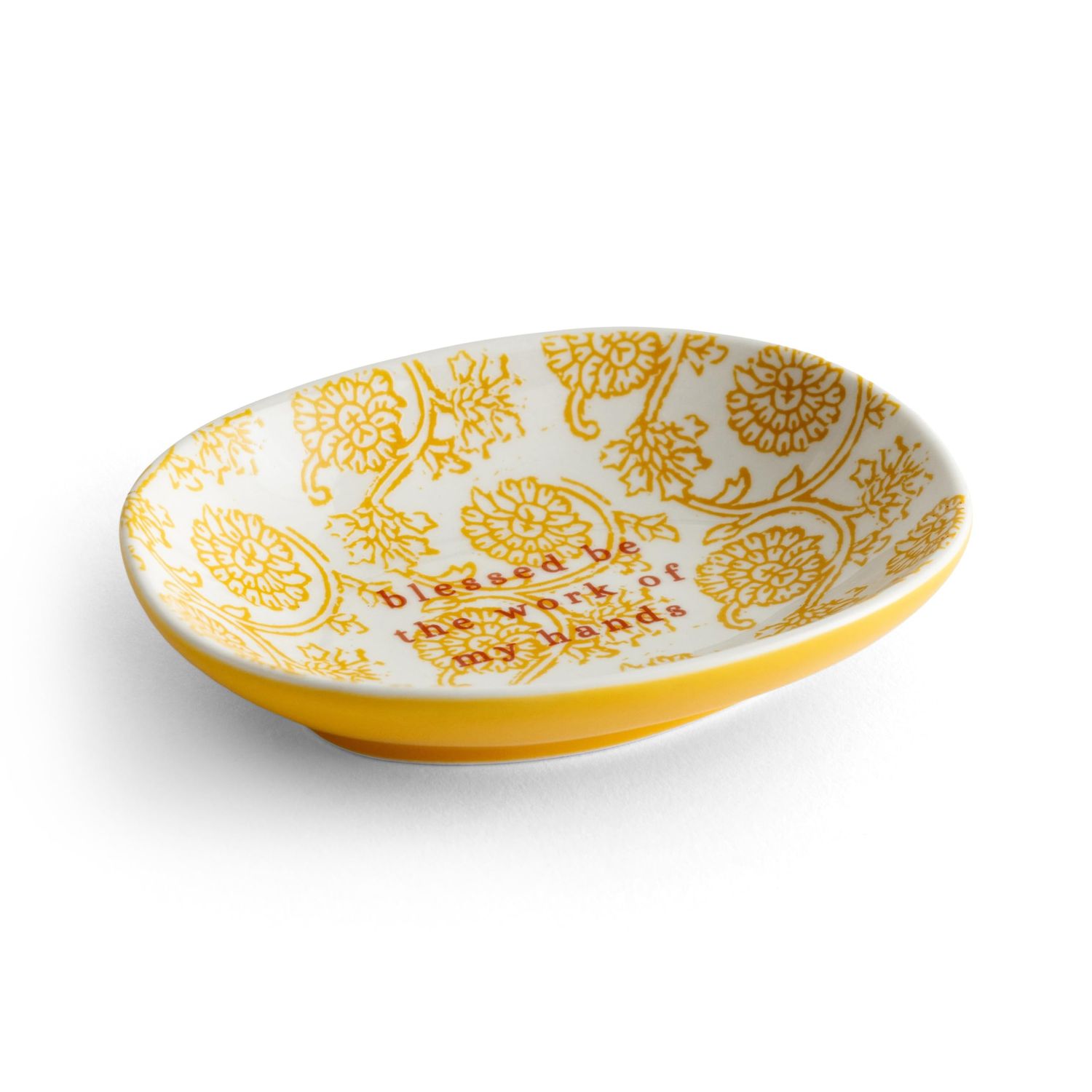 Aarti Sequeira - Blessed Be the Work of Your Hands Ceramic Jewelry Dish Tray, Ring Dish, Trinket Dish