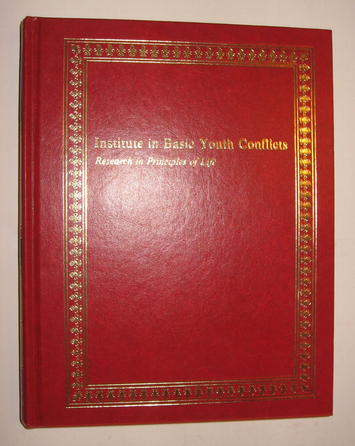 Institute in Basic Youth Conflicts : Research in Principles of Life...