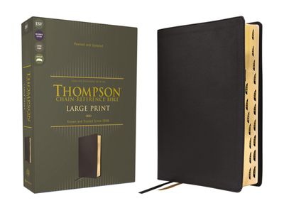 ESV, Thompson Chain-Reference Bible, Large Print, Leathersoft, Black, Red Letter, Thumb Indexed