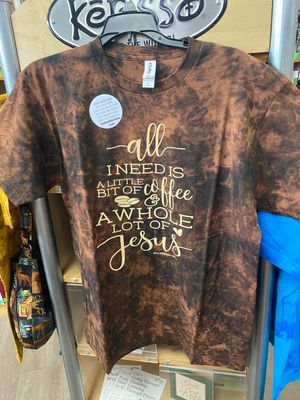 WISEDYES Shirt Coffee and Jesus (Black Brown) - 2XL