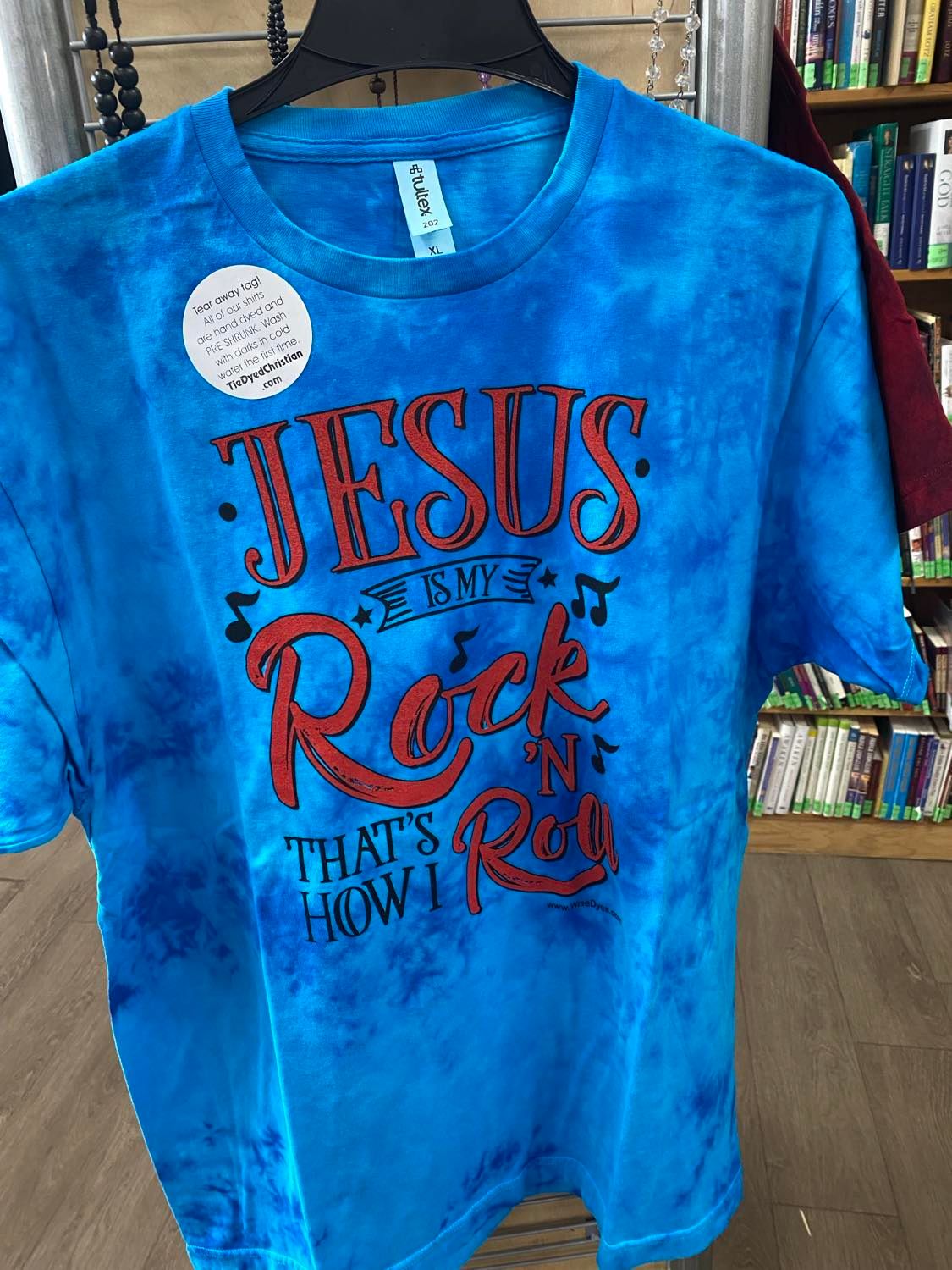 WISEDYES Shirt Jesus is My Rock (Torquoise) - XL