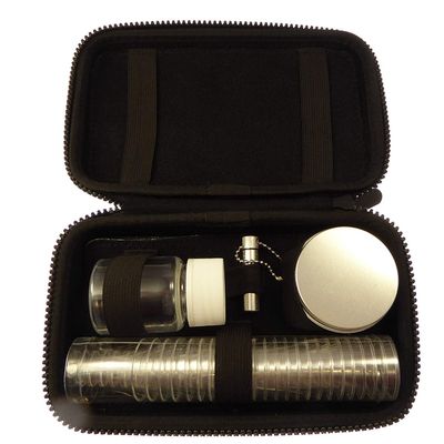 24-cup portable Communion set fabric case oil vial bottle bread tin bible space
