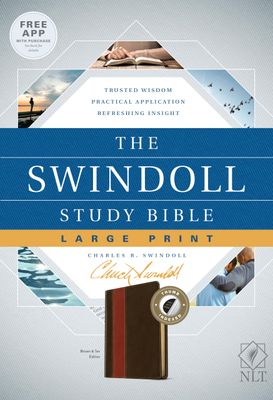 NLT The Swindoll Study Bible, Large Print (LeatherLike, Brown/Tan, Indexed)