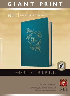 Holy Bible, Giant Print NLT (LeatherLike, Teal Blue, Indexed, Red Letter)