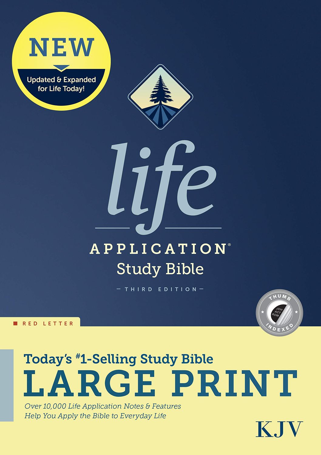 KJV Life Application Study Bible, Third Edition, Large Print (Hardcover, Indexed, Red Letter)