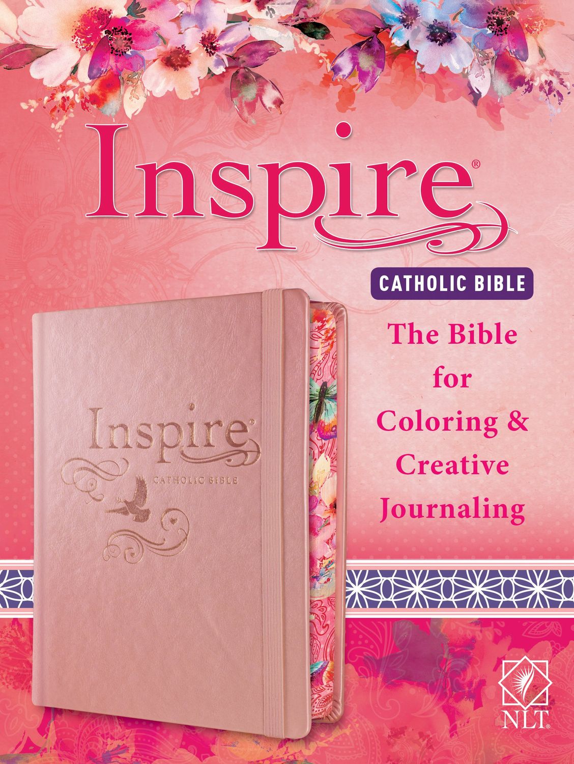 NLT Inspire Catholic Bible (Hardcover, Rose Gold)