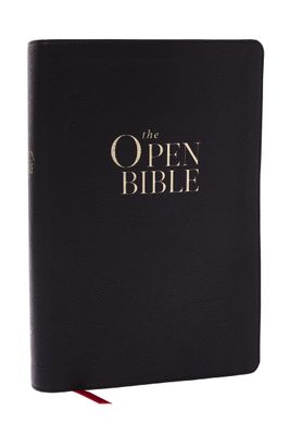 The Open Bible: Read and Discover the Bible for Yourself (NKJV, Black Leathersoft, Red Letter, Comfort Print)