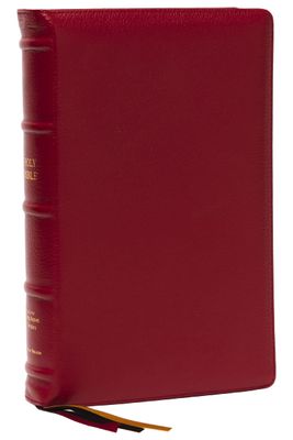 NKJV, Thinline Reference Bible, Large Print, Red Premium Goatskin Leather, Premier Collection, Comfort Print:
