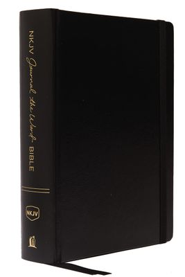 NKJV, Journal the Word Bible, Large Print, Hardcover, Black, Red Letter: Reflect, Journal, or Create Art