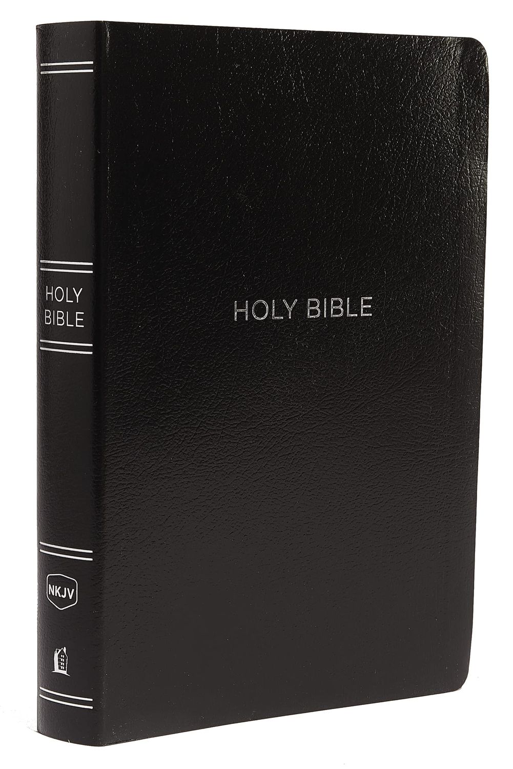 NKJV Holy Bible, Giant Print Center-Column Reference Bible, Black Leather-look, Thumb Indexed, RL, Comfort