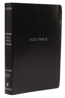 NKJV Holy Bible, Giant Print Center-Column Reference Bible, Black Leather-look, Thumb Indexed, RL, Comfort