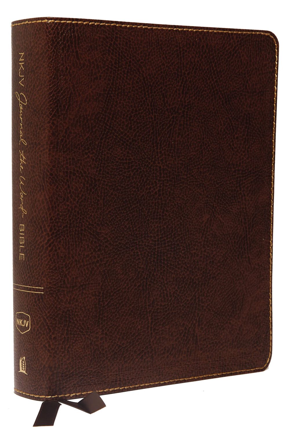 NKJV, Journal the Word Bible, Large Print, Bonded Leather, Brown, Red Letter: Reflect, Journal, or Create Art