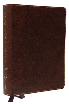 NKJV, Journal the Word Bible, Large Print, Bonded Leather, Brown, Red Letter: Reflect, Journal, or Create Art
