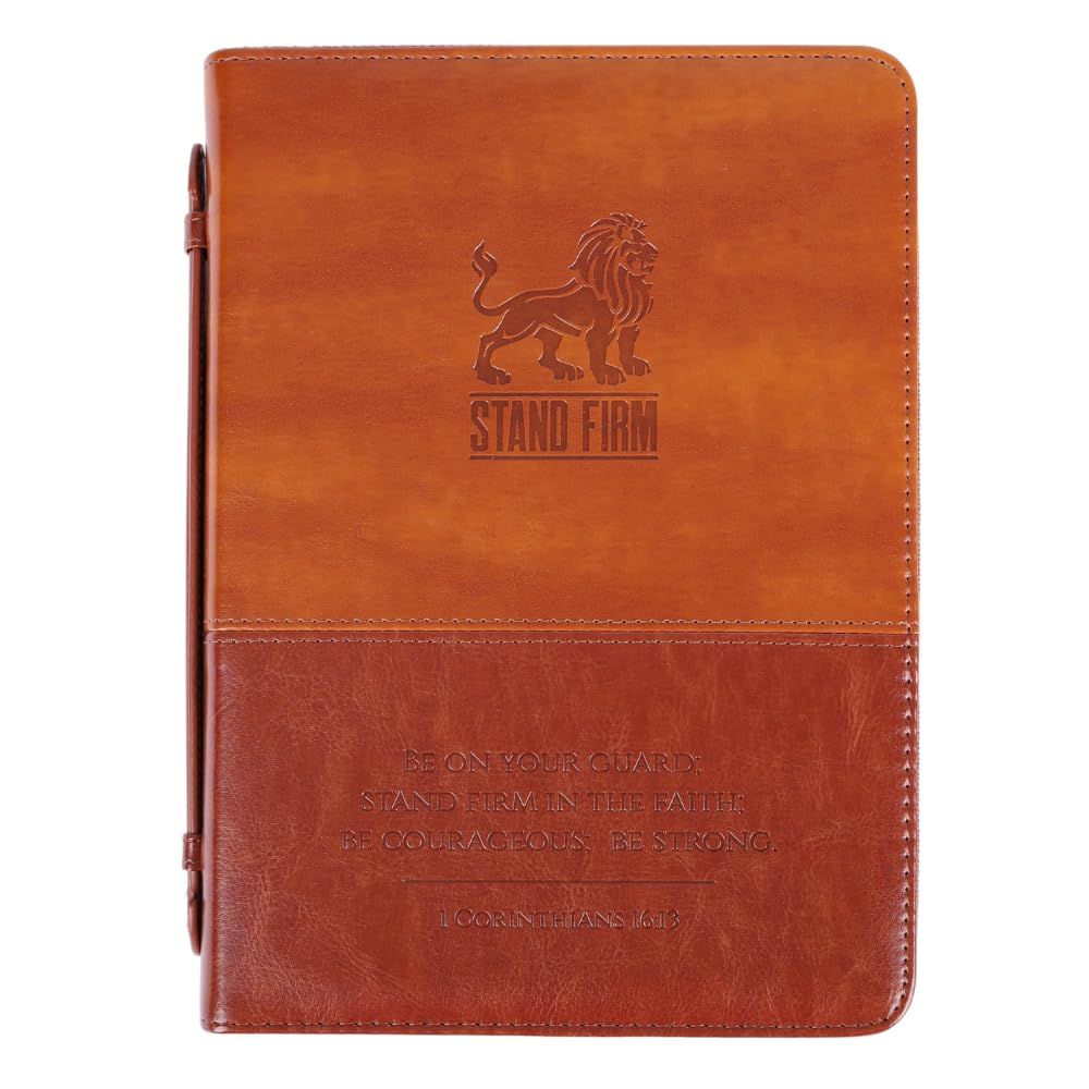 Stand Firm, Hard Faux Leather Bible Covers for Men and Women